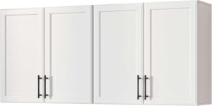 Furnaza 48" W Wall Cabinets for Laundry Room with Adjustable Shelf | White Upper Kitchen Wall Mounted Cabinets With Two Shaker Doors for Bathroom,Garage,12"D x 22"H,Floating Hanging Storage