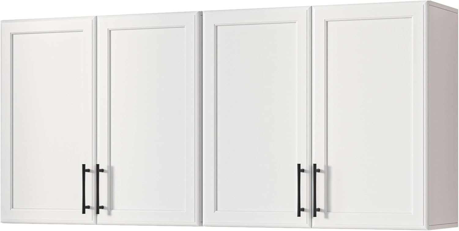 Furnaza 48" W Wall Cabinets for Laundry Room with Adjustable Shelf | White Upper Kitchen Wall Mounted Cabinets With Two Shaker Doors for Bathroom,Garage,12"D x 22"H,Floating Hanging Storage
